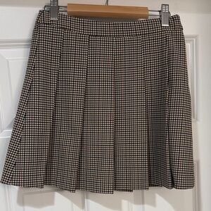 Zara Girls Brown and Cream Checkered Skirt sz 10